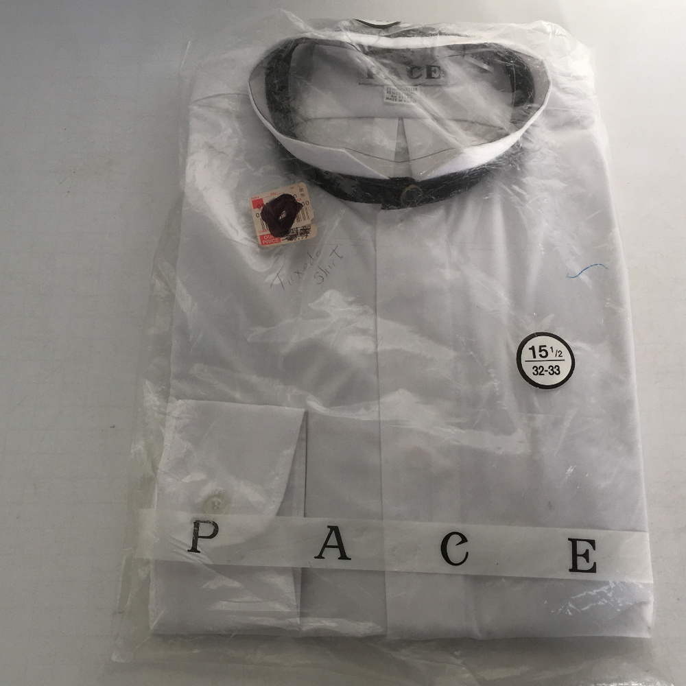vintage mens white dress shirt banded collar
